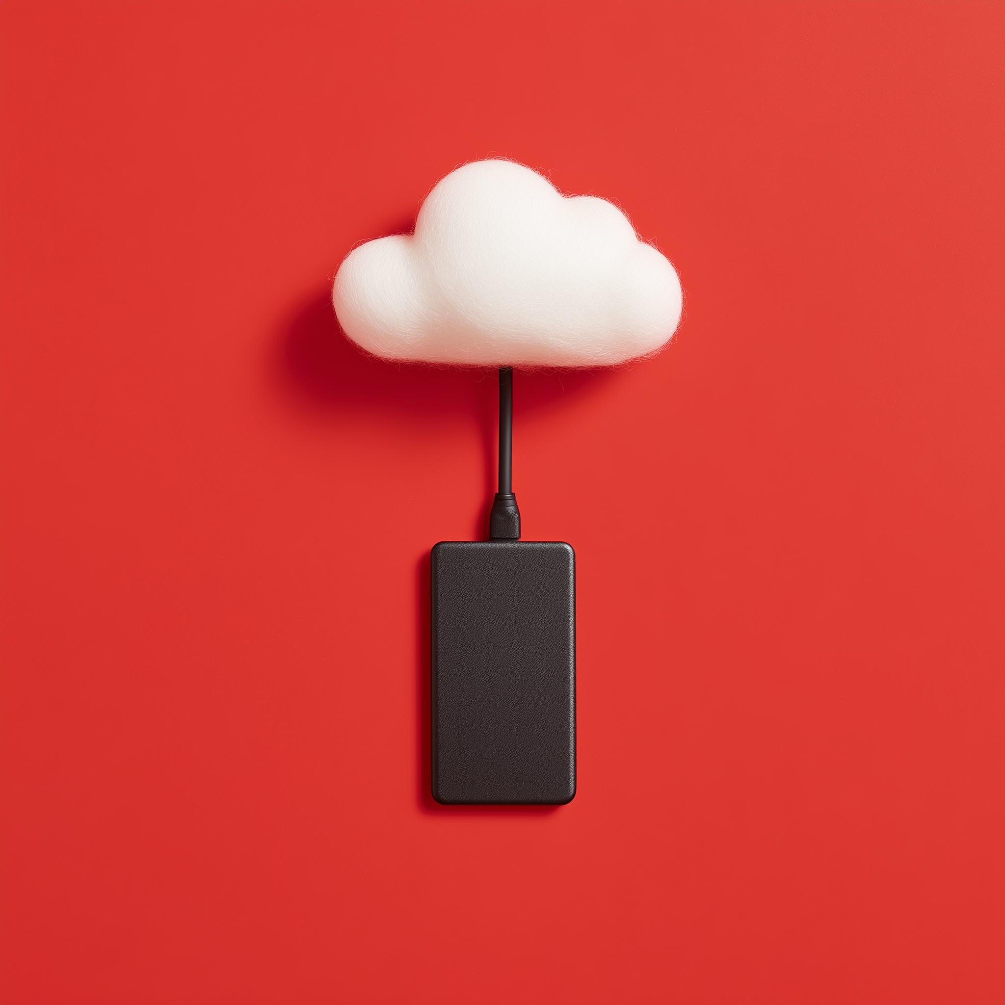Festplatte verbunden an eine Wolke
